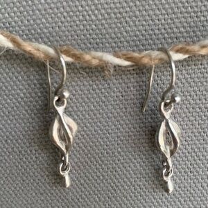 Sterling Silver Leaf Drop Earrings
